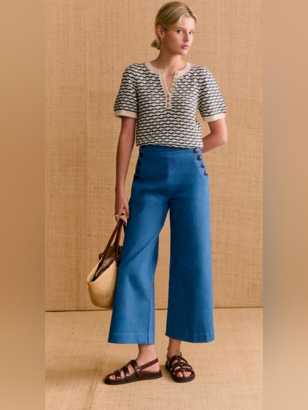 Sezane Marino Crop Trousers 36 NWT